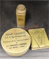 Vintage military ointment, foot powder and soap