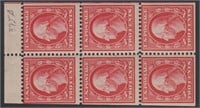 US Stamps #332a Mint HR booklet pane of 6 with pen