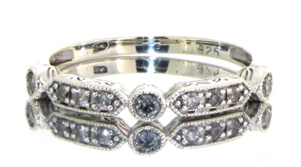 Antique Style Natural Diamond Accent Band