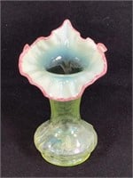Jack In The Pulpit Vaseline Glass Vase