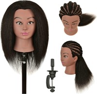 Human Hair Mannequin Head with Stand