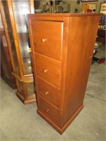 CHERRY FINISH 4 DR WOOD FILING CABINET