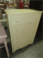 PAINTED WOOD  5 DRAWER CHEST