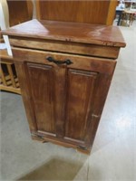 SOLID WOOD DROP FRONT TRASHCAN CABINET