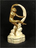 Ceramic Female Dancer Centerpiece Gold