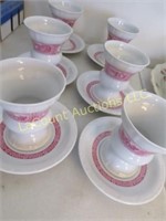 6 beautiful Heinrich Kaffee Cups Saucers