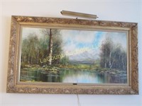 beautiful painting ornate frame w light Fuhrman