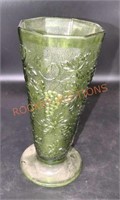 Green glass tall grape vase