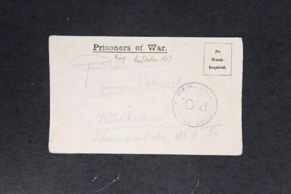 Germany Prisoner of War Cover, World War I folded
