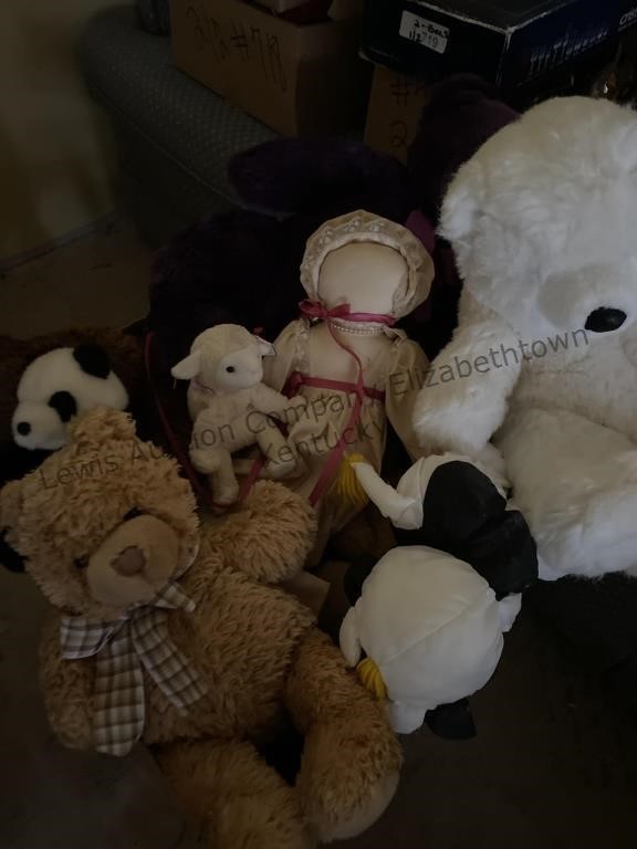 Large box of stuffed animals and Ty babies, a