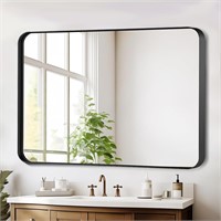 JENBELY 48x30 Black Bathroom Rectangle Mirror