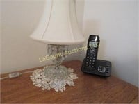 boudoir lamp w glass crystals and telephone