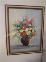 beautiful floral painting framed