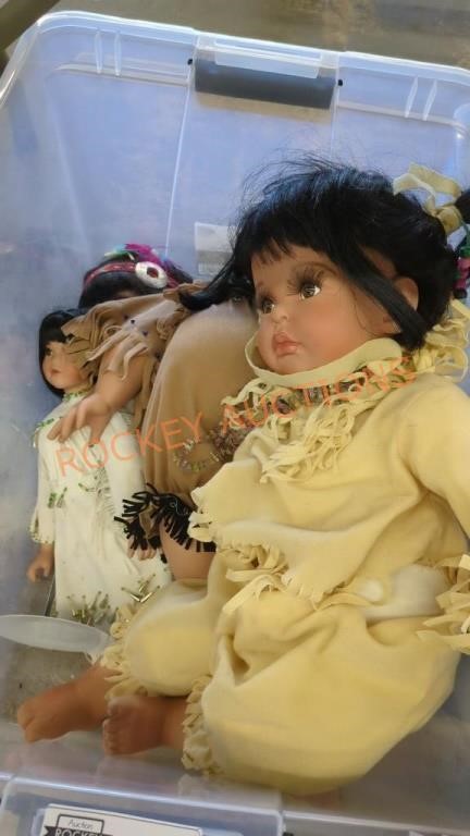 Native American porcelain doll lot