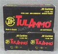 3x - TulAmmo 30 Carbine 50 Rds/Box