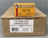 250 Rd Case Fiocchi 12 Ga 2 3/4 Low Recoil Slugs