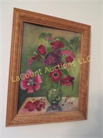 beautiful floral painting framed