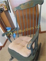 painted rocking chair gold accents