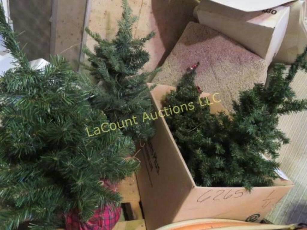 artificial Christmas trees assorted sizes