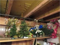 Christmas decor on top shelf