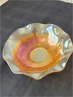 Vintage Marigold Carnival Glass Bowl