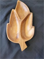 Mid-Century Wooden Leaf Dish