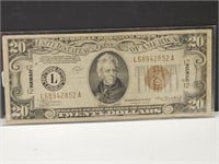 1934 Hawaiian $20 WWII Currency Note