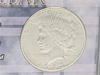 1923 S Silver Peace Dollar Coin in COA