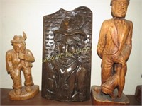 vintage carved wood wooden figures