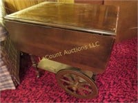 vintage drop side wheeled cart tea cart