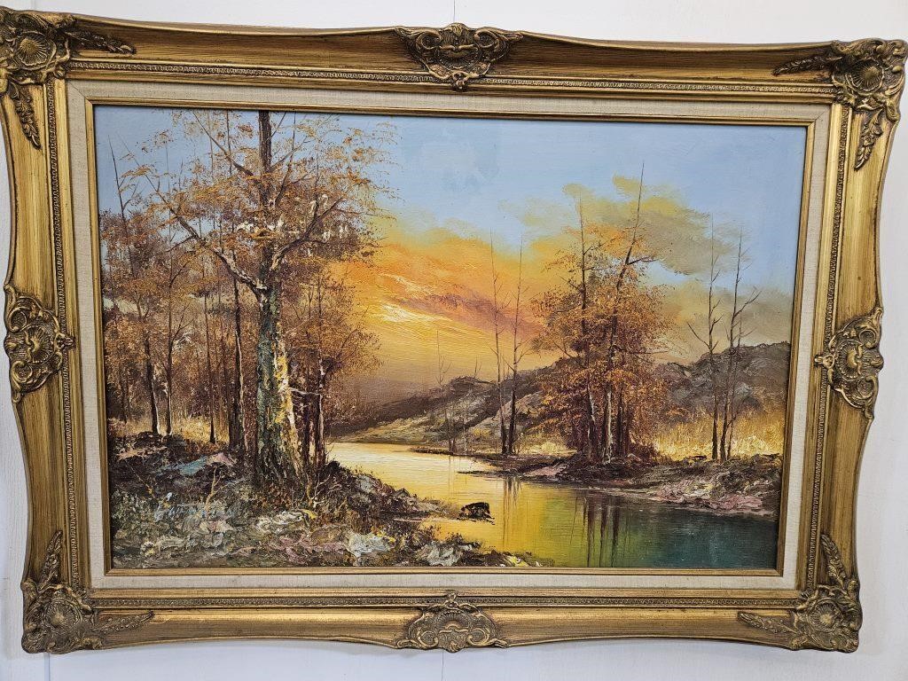 Oil on Canvas Signed Art Gwithian 43"x31"
