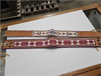 2- NATIVE AMERICAN BEADED/LEATHER DANCE BELTS