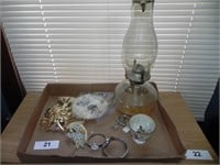 Lot of Watches, Oil Lamp, Jewelry, Earring