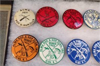 Lot of 15 Alma Rod & Gun Club Pinbacks 1951- 1972