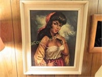 vintage framed woman picture