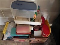 Misc. Plastic Containers, Tupperware, Drawer
