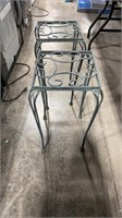 2 - METAL PLANT/PATIO STANDS 10"X10'X21"