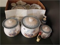 Set of Lighthouse Dishes, Canisters, Etc.