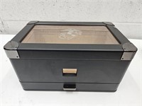Case Elegance Military Glass Top Humidor