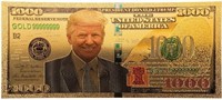 Donald Trump Golden Collectible Presidents Note 10
