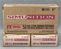3x - Simunition 9mm Marking Cartridges  50 Rds/Box