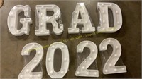 Marquee gold lights "GRAD 2022"