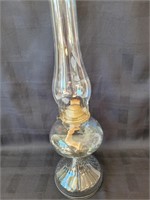 Vintage Pedestal Oil Lamp w/ Chimney