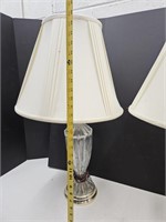 32" High Etched Glass Table Lamps