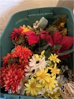 3 Totes of Artificial Flowers