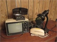 vintage box TV telephone lamp computer tower