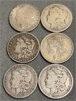 6x - Silver Morgan Dollars
