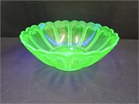 Uranium Glass Bowl 8" Wide