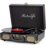$60 Vinyl Record Player 3-Speed Bluetooth Suitcase