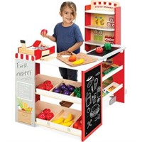Pretend Play Grocery Store Wooden Supermarket Toy